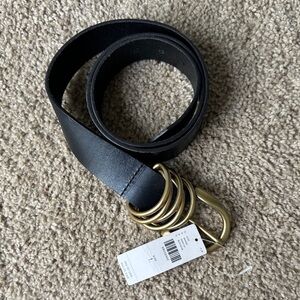Anthropologie  Viral Black Belt with Gold Rings